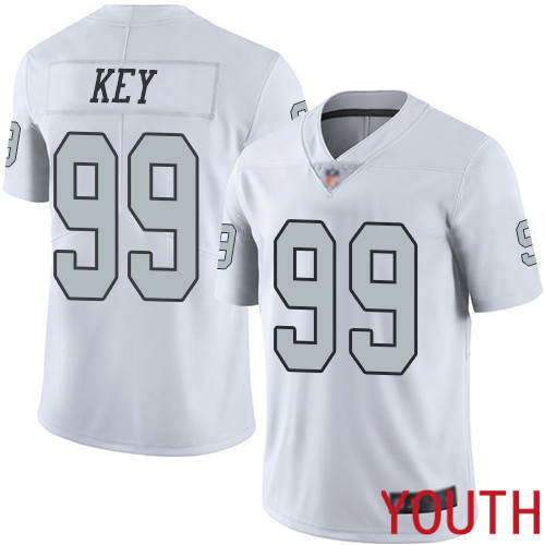 Oakland Raiders Limited White Youth Arden Key Jersey NFL Football #99 Rush Vapor Untouchable Jersey->youth nfl jersey->Youth Jersey